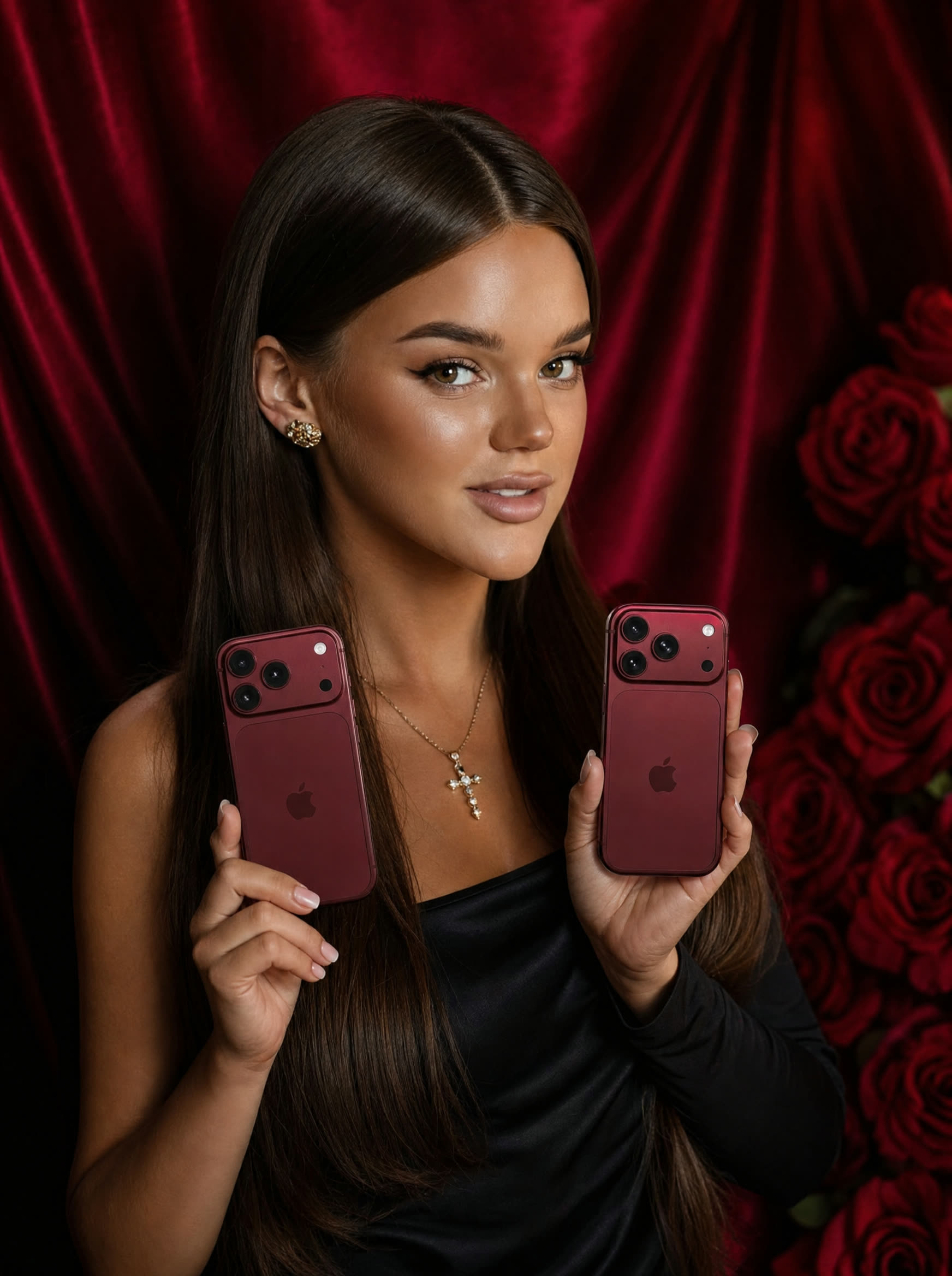 Юлія Верба з бордовими iPhone 18 Pro та Pro Max